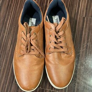 Steve Madden Men’s Brown Leather Oxford Shoes Lace-Up Casual Dress